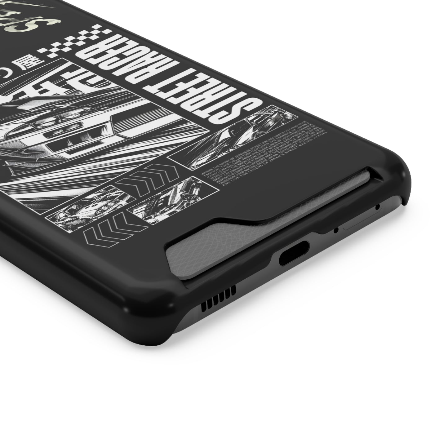 Street Race Phone Case with Card Holder, Racer's Gift, Car Enthusiast Accessory, Unique Phone Cover, Birthday Present, Modern Style