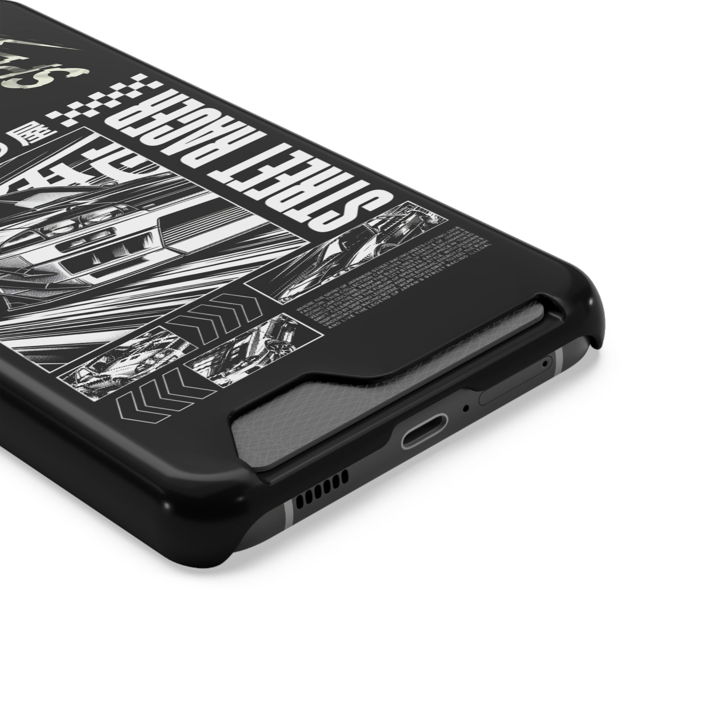 Street Race Phone Case with Card Holder, Racer's Gift, Car Enthusiast Accessory, Unique Phone Cover, Birthday Present, Modern Style
