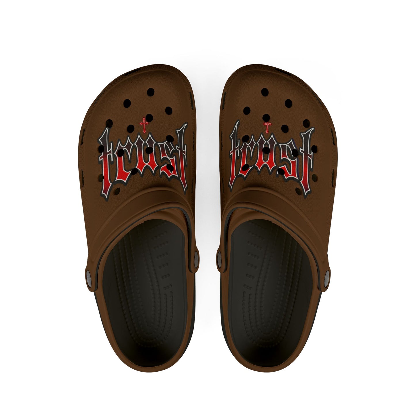Stylish EVA Foam Rubber Shoes, Trust Graphic Slip-Ons, Comfortable Footwear for Home and Outdoor, Unique Gift for All Occasions